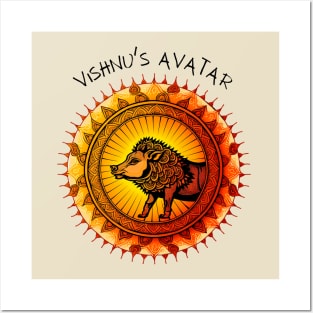 Varaha | Vishnu's Avatar | Boar God |Hinduism God Posters and Art